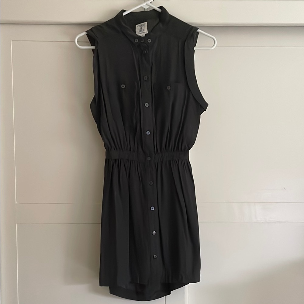 Yellow is Gold silk dress with open back size small mini dress